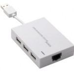 USB3.0対応HUB+GbEアダプタ【LAN-GTJU3H3】が便利そう