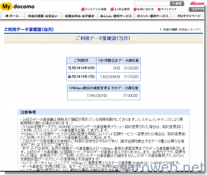 ご利用データ量確認(当月)   料金の確認・お支払い   My docomo(マイドコモ)   NTTドコモ