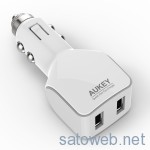 Aukey AIPower 4.8A/24W 2ポートUSBカーチャージャー(ホワイト)がタイムセール!