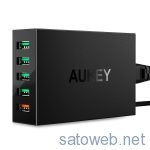 Aukey,QuickCharge3.0対応5ポート55WUSBアダプタ「PA-T15」がタイムセール特価。2,191円也!